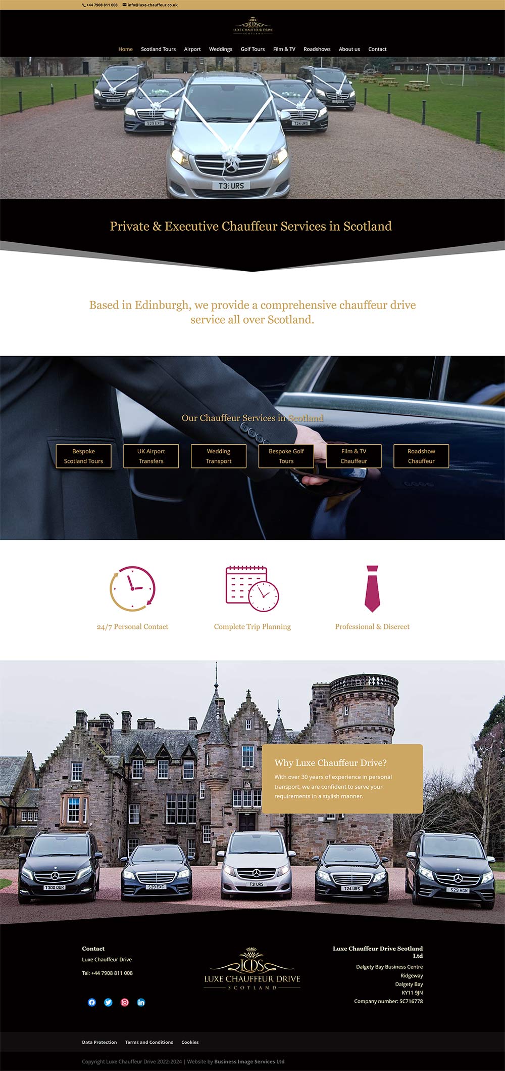 luxe chauffeur drive scotland new website