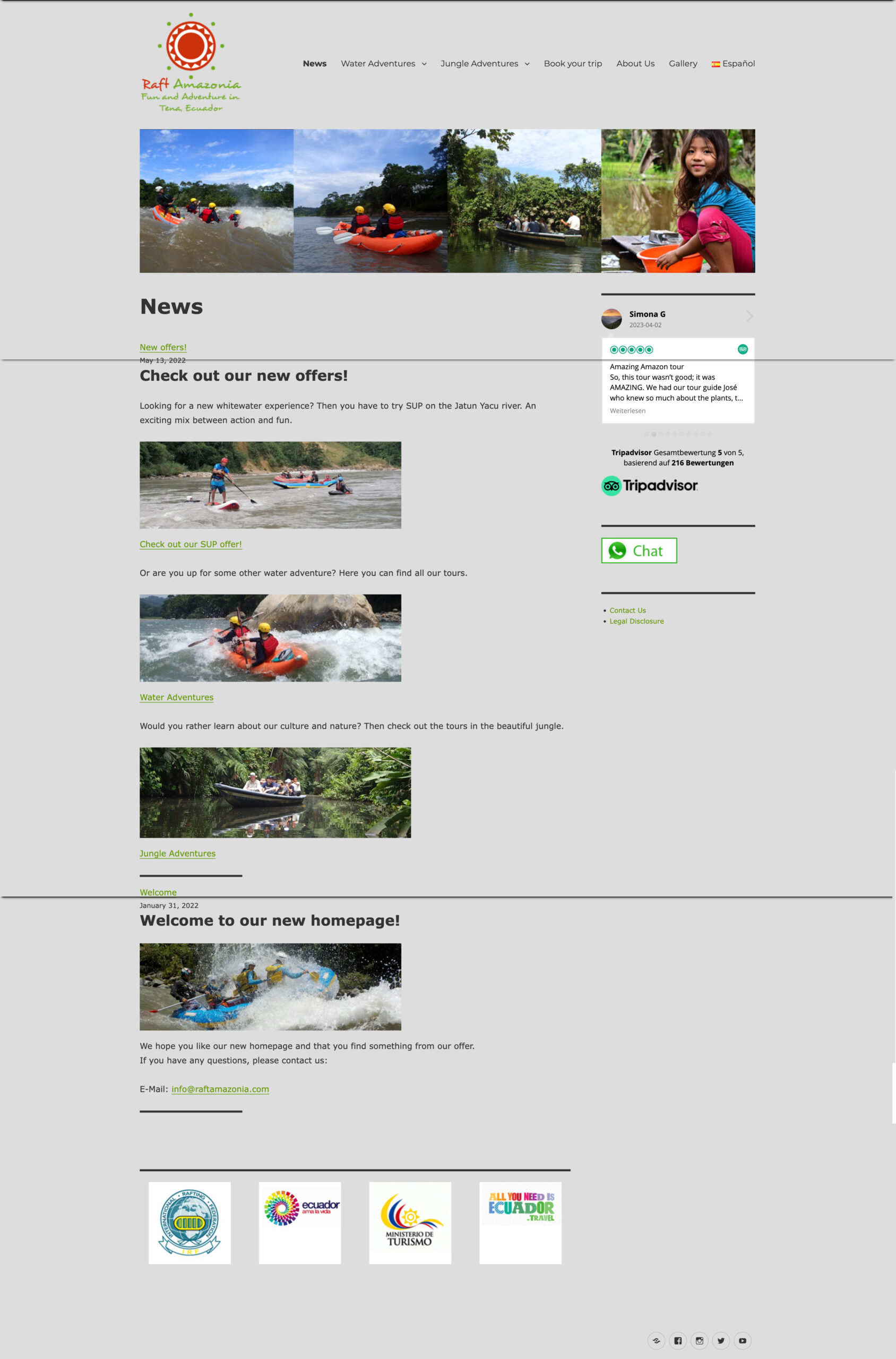 Raft Amazonia old website