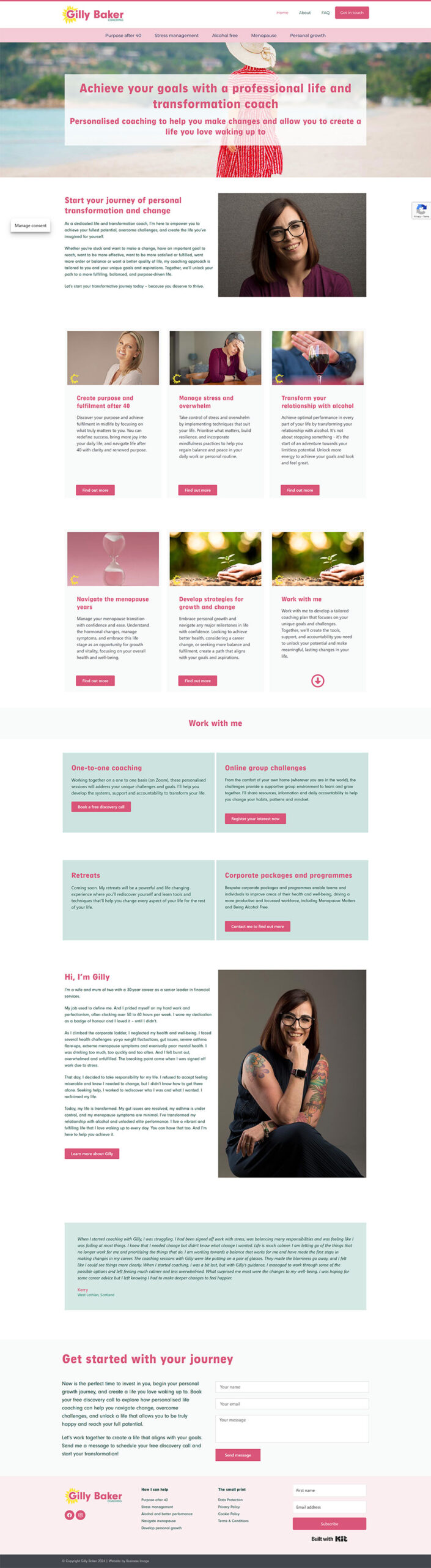 new website for life coach