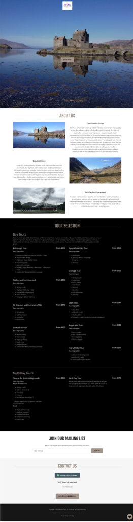 KJB Tours Old website