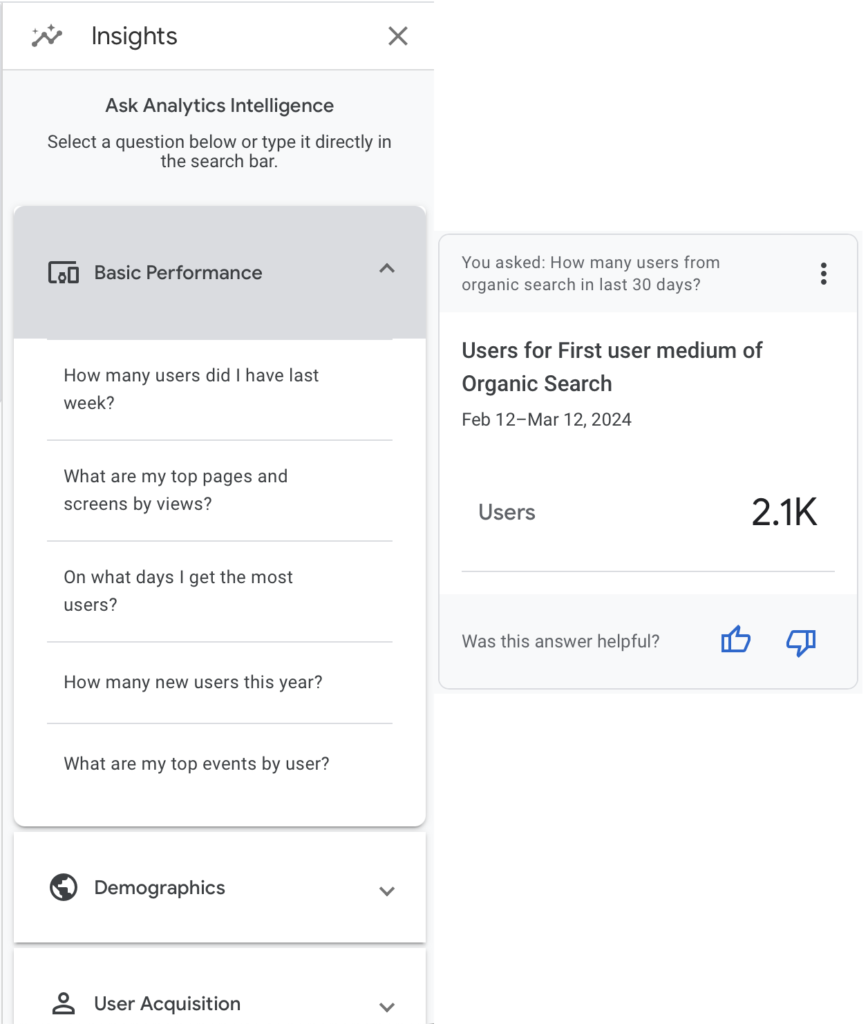GA4 search field reports
