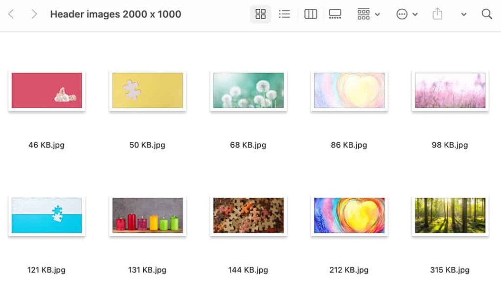 how to size header images for your website