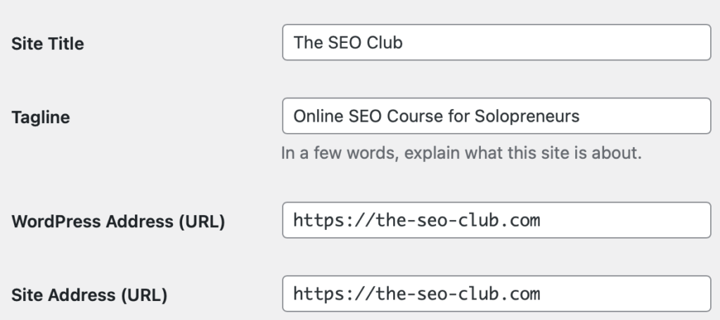 wordpress settings after domain name change