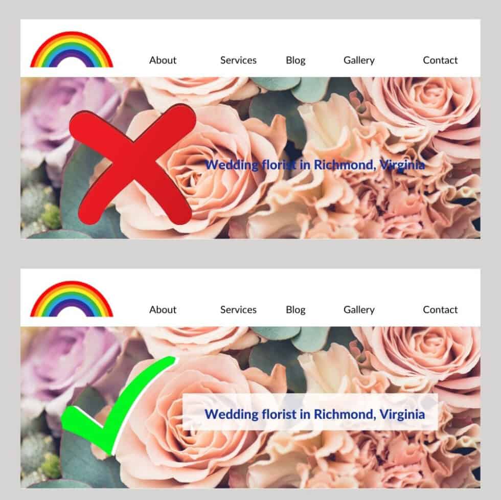 Why you should not add text on top of photos on your website