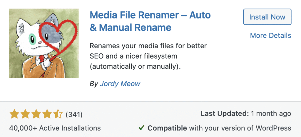 wordpress plugin media file renamer