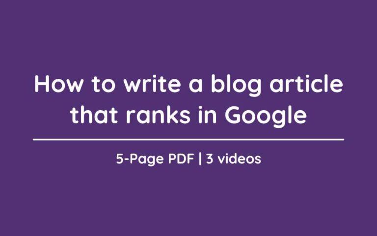 How to write a blog article that ranks in Google