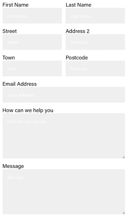 contact form with too many fields