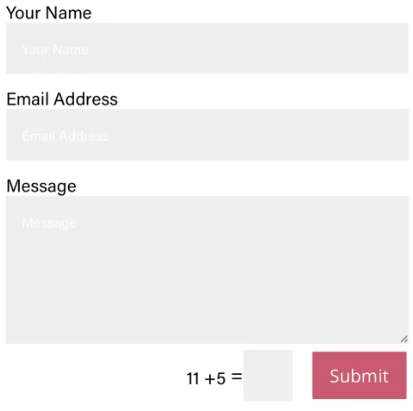 contact form with fewer fields