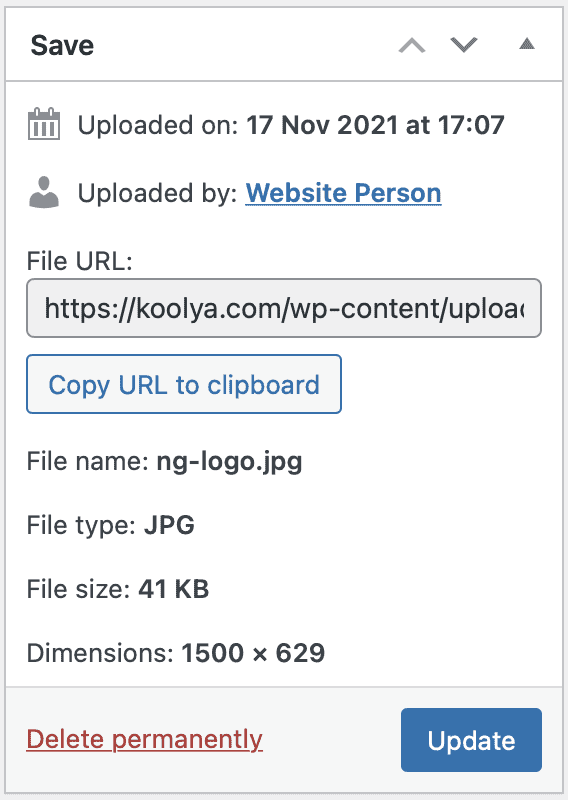 Check Filesize in WordPress