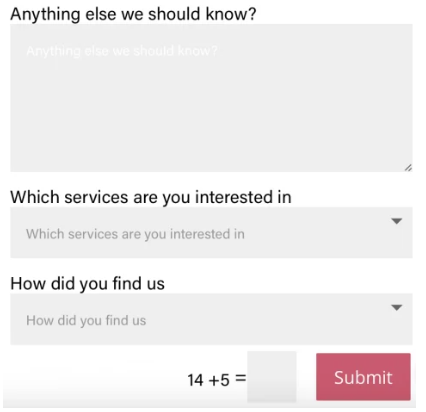 short contact form example