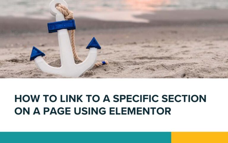 How to link to a specific section on a WordPress page using Elementor Pro