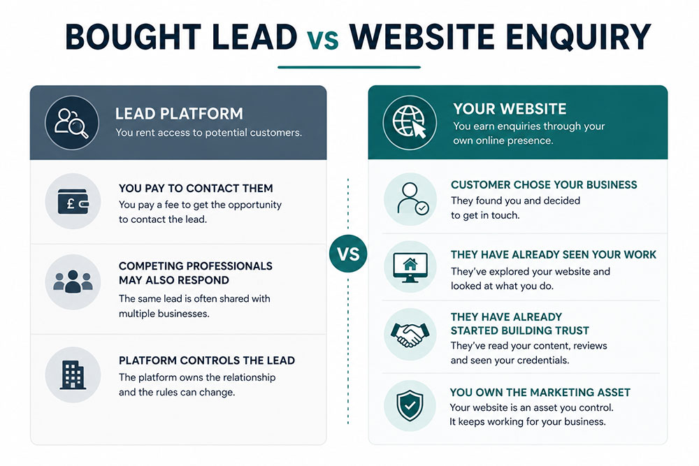 bought lead vs website enquiry