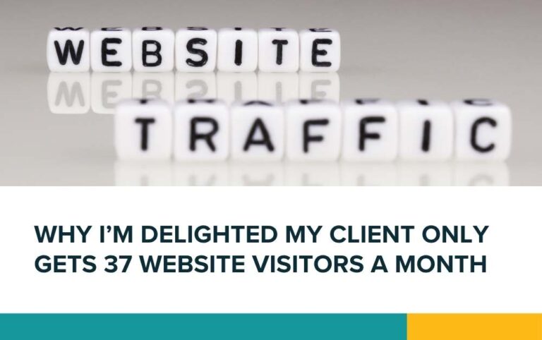 Website traffic vs conversions Why I’m delighted my client only gets 37 visitors a month